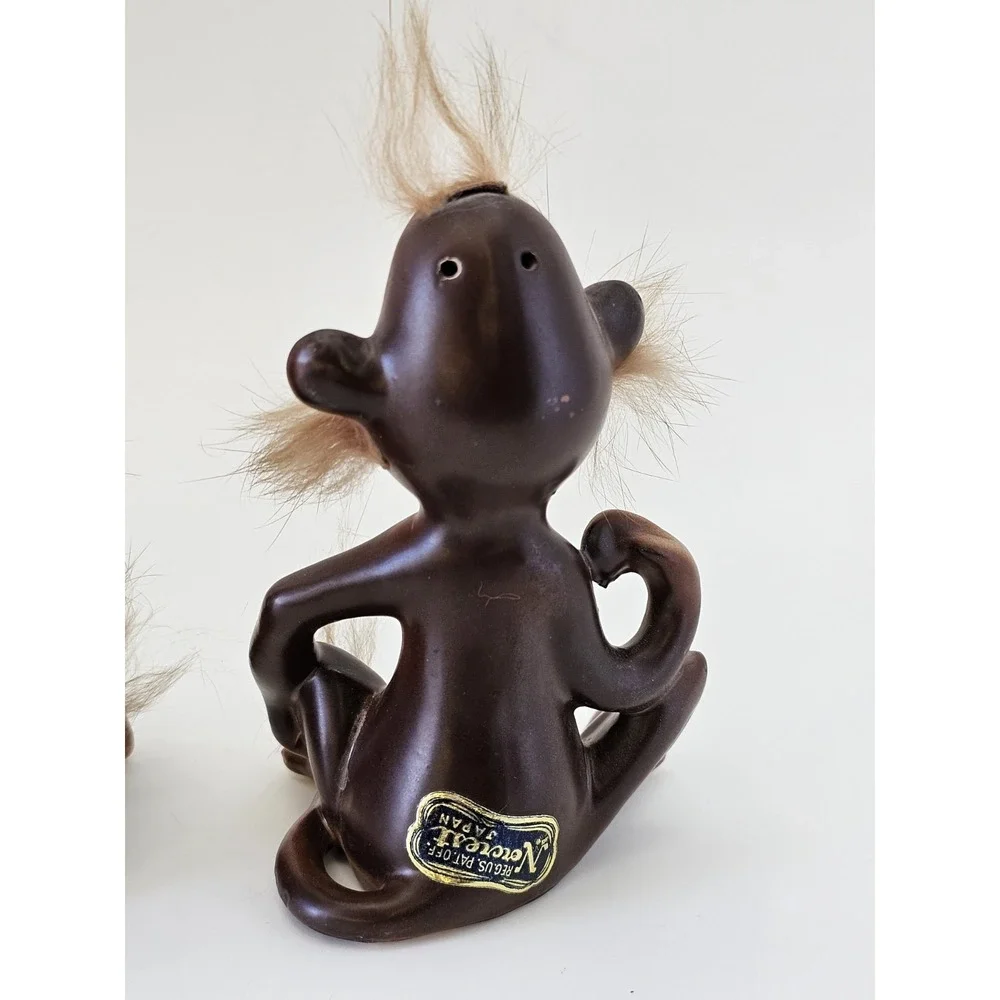 Vintage Norcrest Japan Monkey Salt & Pepper Shakers‎ Anthropomorphic H561 w/Tags